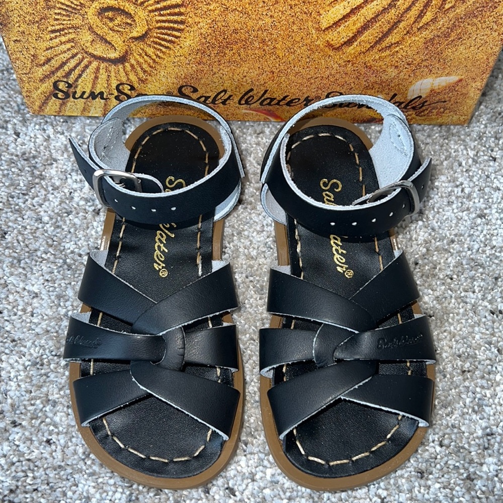 AUTH NIB Salt Water the Original Sandal Toddler Little Kids BLACK